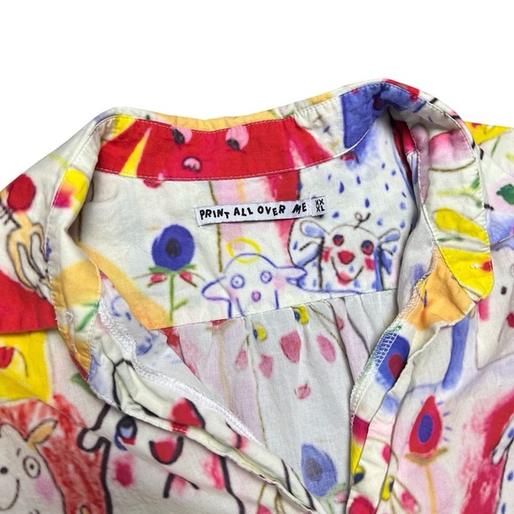 PAOM Dogs Abstract Button Down Shirt Size XL All Over Print - Picture 4 of 7